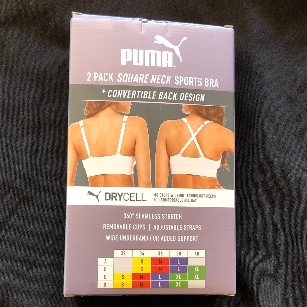 Puma Seamless Sports Bra 2-Pack - Grey and Black - Picture 2 of 5